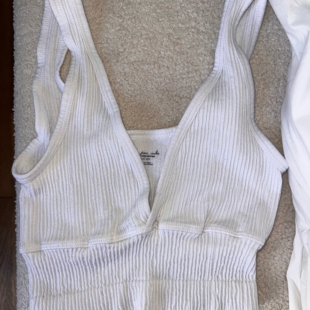 Urban Outfitters White Ribbed Knit Top